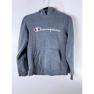Champion Heathered Charcoal Gray Hoodie Boys Large